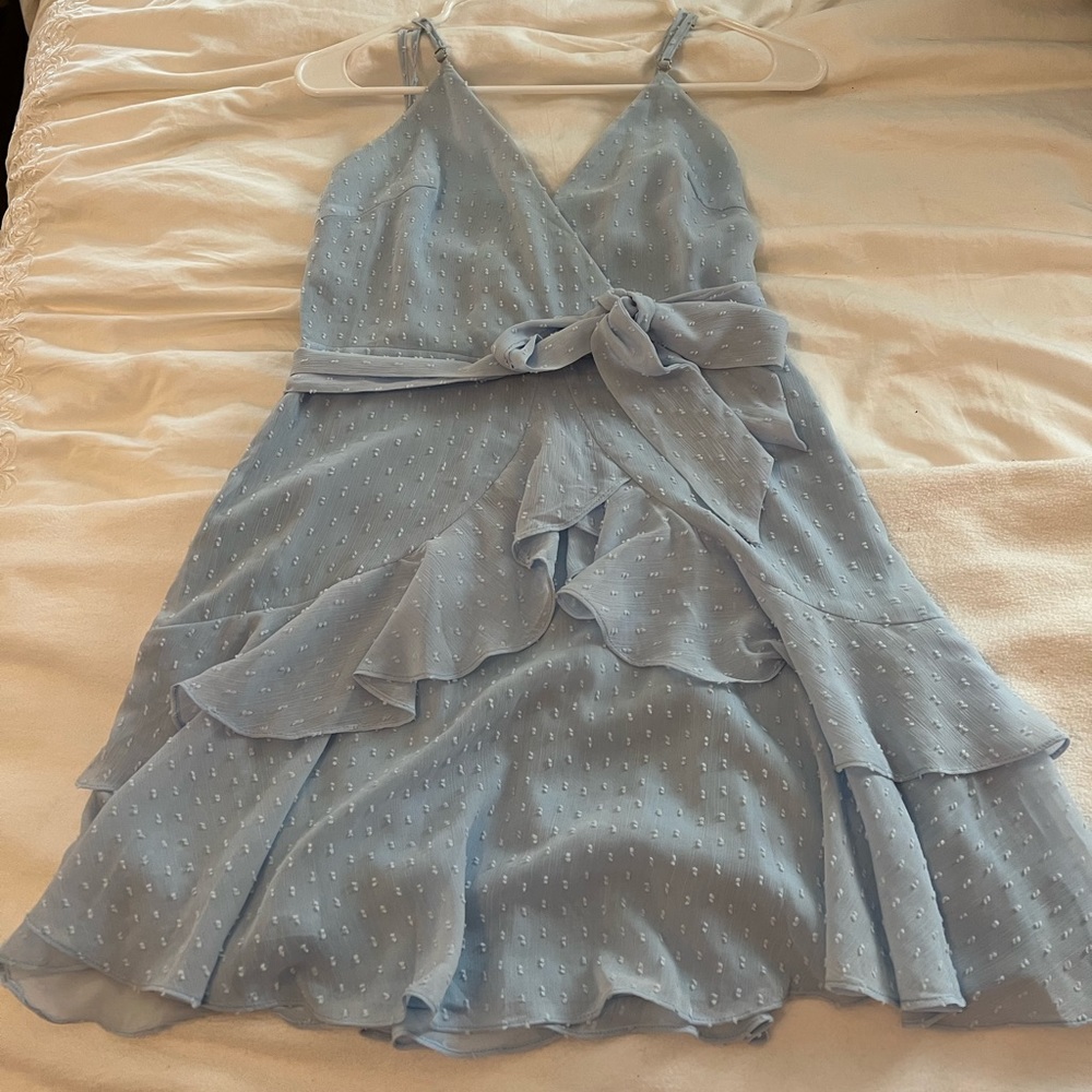 Saints and secrets Light blue sleeveless dress with details